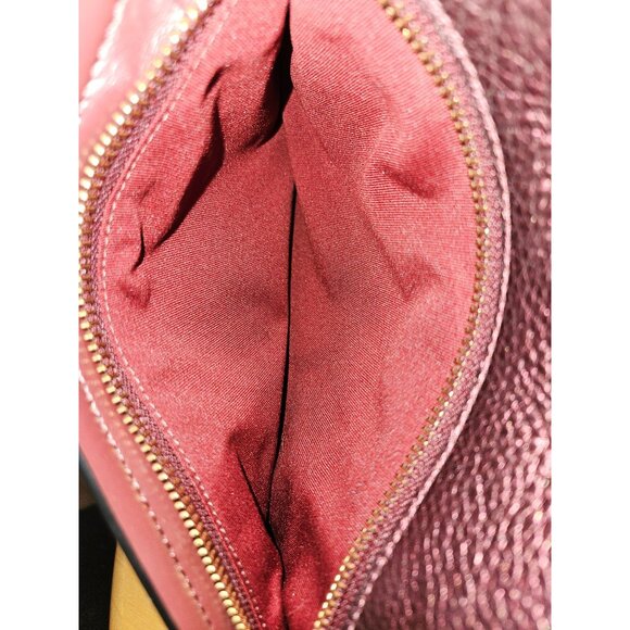 Coach Marlon Pebble Leather Metallic Wine Hobo Shoulder Crossbody Bag - Picture 11 of 16